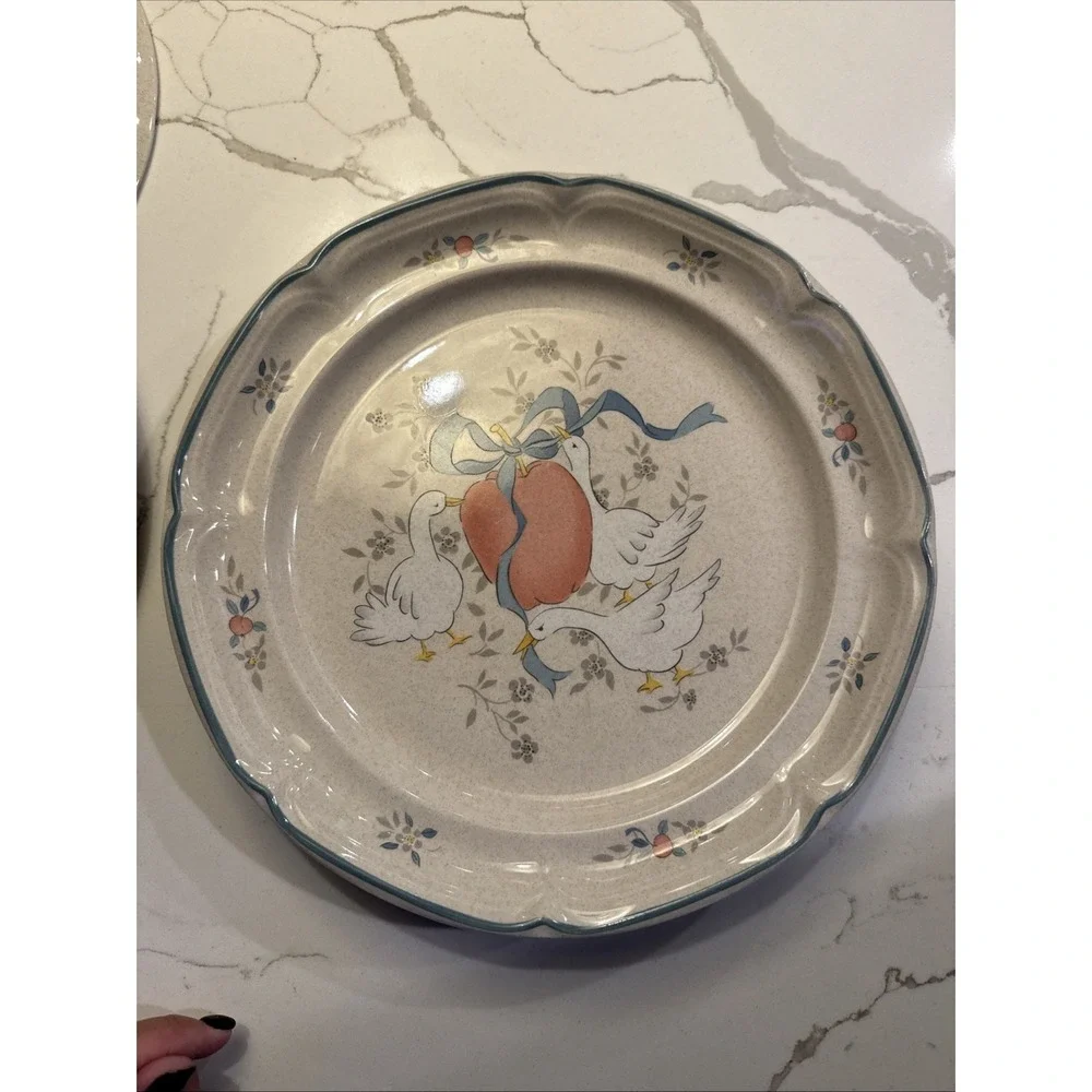 International Marmalade 8868 Stoneware Dinner Plate Geese set of 4
